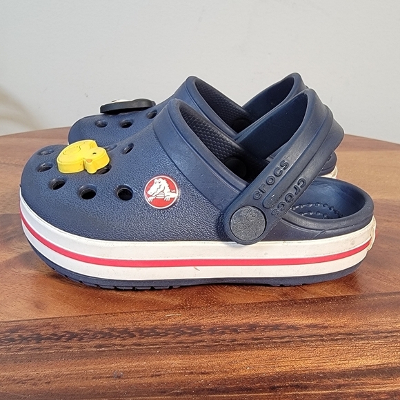 CROCS Kids Blue Clogs with Mickey Mouse and Rubber Duck Jibbitz Size C 5 - Picture 8 of 17